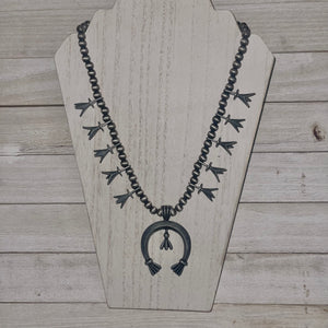 Silver concho necklace