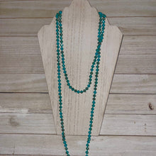 Load image into Gallery viewer, 60in Turquoise beaded necklace
