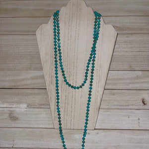 60in Turquoise beaded necklace