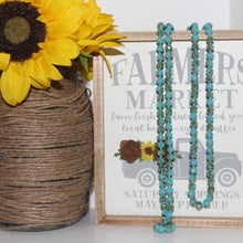 Load image into Gallery viewer, 60in Turquoise beaded necklace
