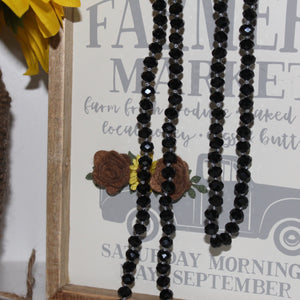 60 in black beaded necklace