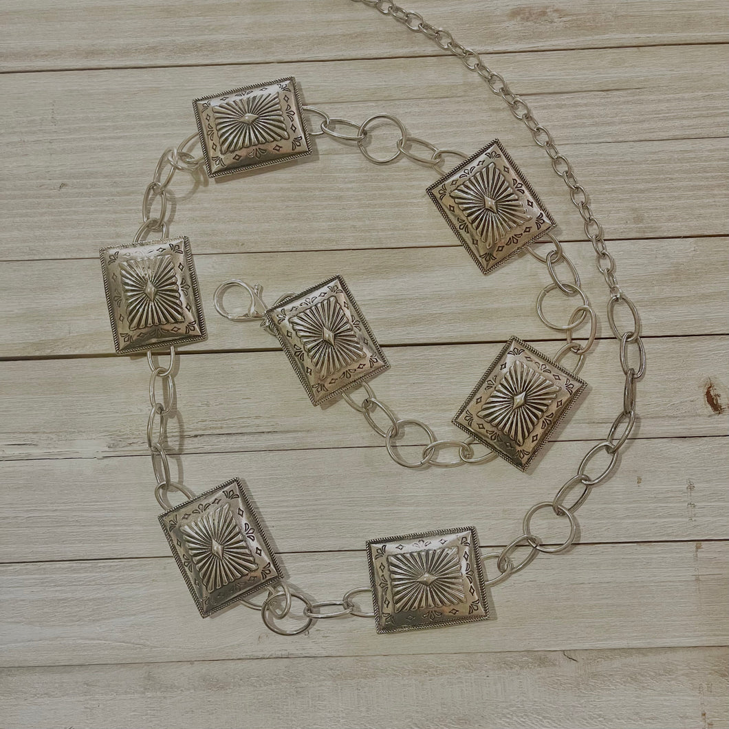 Square concho belt
