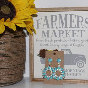 Turquoise circle earrings